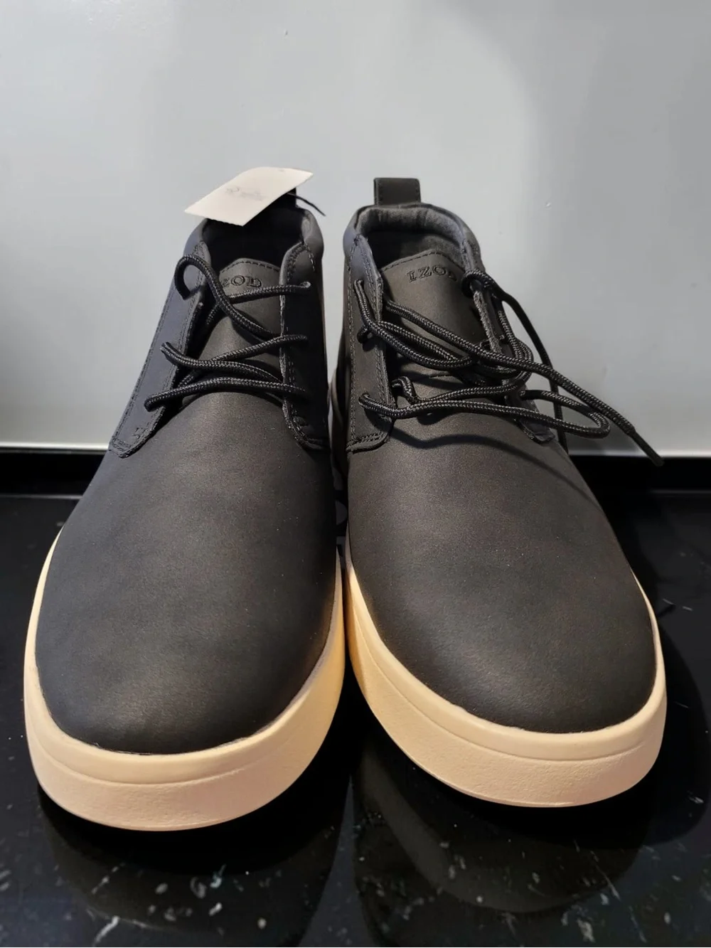 Izod Black Chukka Boots with Cream Sole